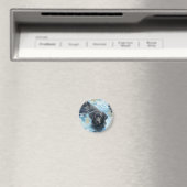 Zwart Labrador Zwem Patroon Magneet (Insitu (Vaatwasser))