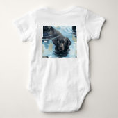 Zwart Labrador Zwem Patroon Romper (Achterkant)