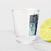 Zwart Labrador Zwem Patroon Shot Glas (Links)