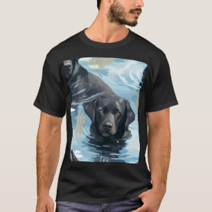 Zwart Labrador Zwempatroon T-shirt