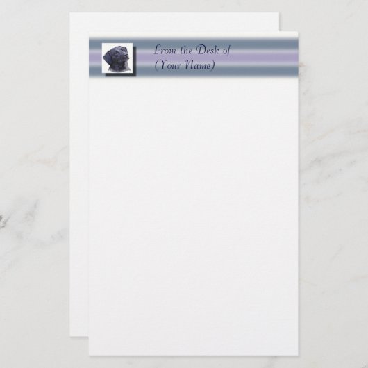 Zwart labradore Briefpapier - Van het bureau van . (Voorkant / Achterkant)