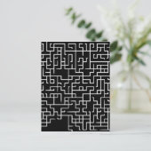 Zwart labyrint-labyrint briefkaart (Staand voorkant)