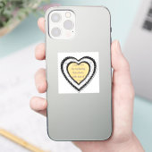 Zwart Laced Heart Lijst Valentijnsdag Sticker (Telefoon)