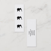 Zwart lachen olifant. mini visitekaartje (Voorkant / Achterkant)