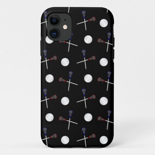 Zwart lacrosserijpatroon Case-Mate iPhone case (Achterkant)