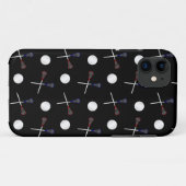 Zwart lacrosserijpatroon Case-Mate iPhone case (Achterkant (horizontaal))