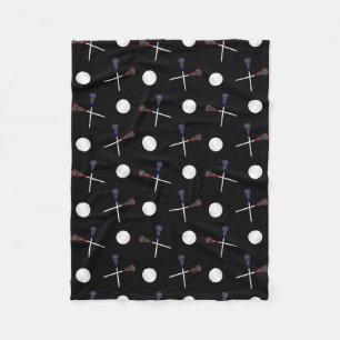 Zwart lacrossetpatroon fleece deken