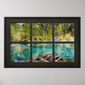 Zwart lageenhok; illusie raam poster (Voorkant)