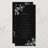 Zwart lak bruiloft programma (Voorkant / Achterkant)