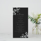 Zwart lak bruiloft programma (Staand voorkant)