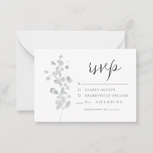 Zwart lak RSVP Notitiekaartje (Voorkant)