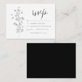 Zwart lak RSVP Notitiekaartje