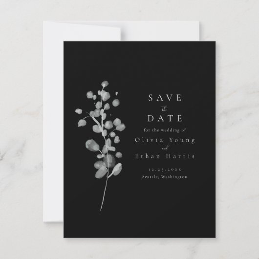 Zwart lak Sla de datum op Save The Date (Voorkant)