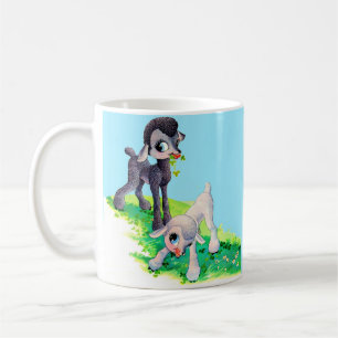 zwart lammetje wit lammetje koffiemok
