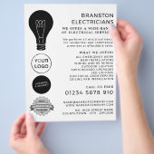 Zwart lampglas, elektricien Adverteren Flyer (Hand)