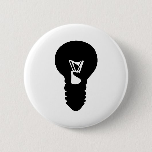 zwart lamppictogram ronde button 5,7 cm (Voorkant)