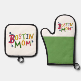 Zwart land van Bostin Pap Ovenwant & Pannenlap Set