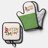 Zwart land van Bostin Pap Ovenwant & Pannenlap Set (Voorkant / Achterkant)