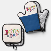 Zwart land van Bostin Pap Ovenwant & Pannenlap Set (Voorkant / Achterkant)