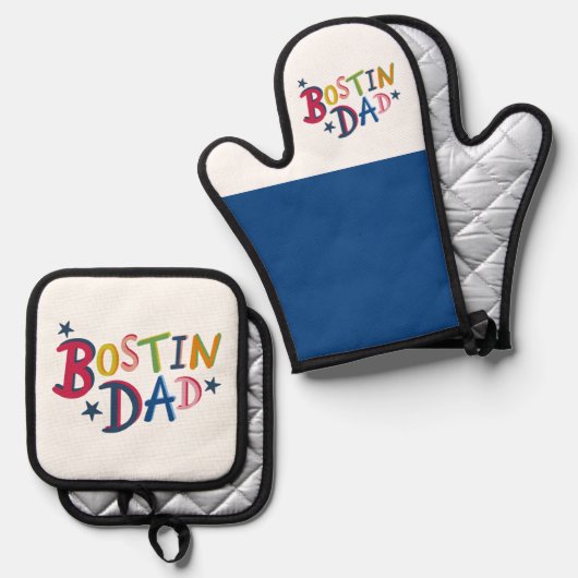 Zwart land van Bostin Pap Ovenwant & Pannenlap Set (Voorkant / Achterkant)