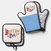 Zwart land van Bostin Pap Ovenwant & Pannenlap Set (Voorkant / Achterkant)