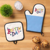 Zwart land van Bostin Pap Ovenwant & Pannenlap Set (Top down)