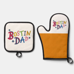 Zwart land van Bostin Pap Ovenwant & Pannenlap Set