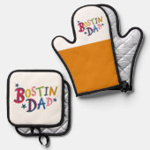 Zwart land van Bostin Pap Ovenwant & Pannenlap Set (Voorkant / Achterkant)