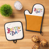 Zwart land van Bostin Pap Ovenwant & Pannenlap Set (Top down)