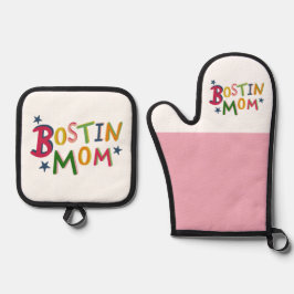 Zwart land van Bostin Pap Ovenwant & Pannenlap Set