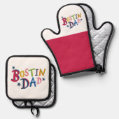 Zwart land van Bostin Pap Ovenwant & Pannenlap Set (Voorkant / Achterkant)