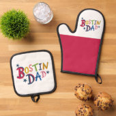 Zwart land van Bostin Pap Ovenwant & Pannenlap Set (Top down)