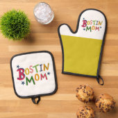 Zwart land van Bostin Pap Ovenwant & Pannenlap Set (Top down)