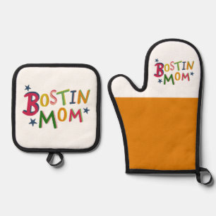Zwart land van Bostin Pap Ovenwant & Pannenlap Set