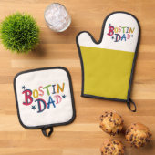 Zwart land van Bostin Pap Ovenwant & Pannenlap Set (Top down)