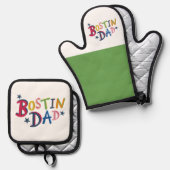 Zwart land van Bostin Pap Ovenwant & Pannenlap Set (Voorkant / Achterkant)