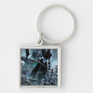 Zwart landoppervlak sleutelhanger