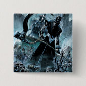 Zwart landoppervlak vierkante button 5,1 cm (Voorkant)