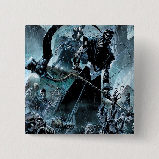 Zwart landoppervlak vierkante button 5,1 cm (Voorkant)