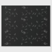 Zwart lantaarnflespatroon op zwart cadeaupapier (Vlak)