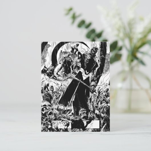 Zwart lanternenpaneel - zwart en wit briefkaart (Staand voorkant)