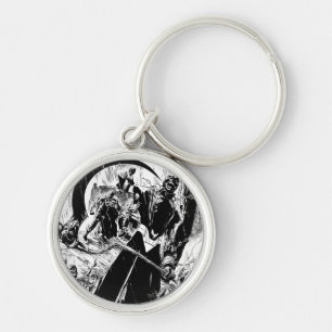 Zwart lanternenpaneel - zwart en wit sleutelhanger