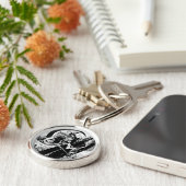 Zwart lanternenpaneel - zwart en wit sleutelhanger (Zijkant)