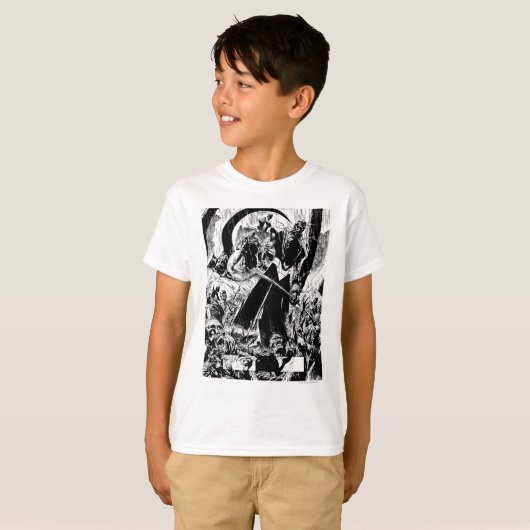 Zwart lanternenpaneel - zwart en wit t-shirt (Voorkant volledig)