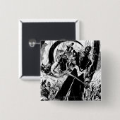 Zwart lanternenpaneel - zwart en wit vierkante button 5,1 cm (Voorkant /achterkant)