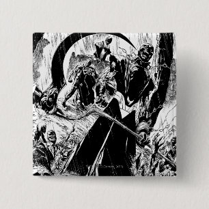 Zwart lanternenpaneel - zwart en wit vierkante button 5,1 cm