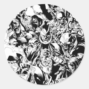 Zwart lanthistercorps - zwart en wit ronde sticker