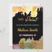 Zwart Laten we Verjaardagsuitnodigingen schilderen Kaart (Voorkant)