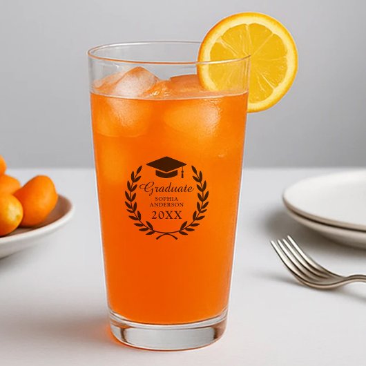 Zwart Laurel Wreath Afstudeerder Pet Afstuderen Na Glas