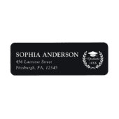 Zwart  Laurel Wreath Retouradres Etiket (Voorkant)